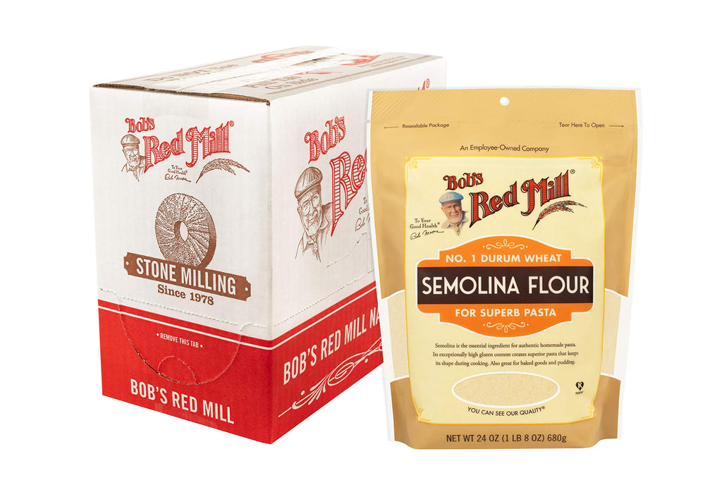 Bob's Red Mill semolina flour for fresh pasta with a firm bite.