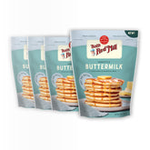 Bob's Red Mill Signature Buttermilk Pancake Mix packaging on kitchen counter for quick weekend breakfasts.