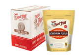 Bob's Red Mill sorghum flour packaging, ideal for gluten-free cooking prep.