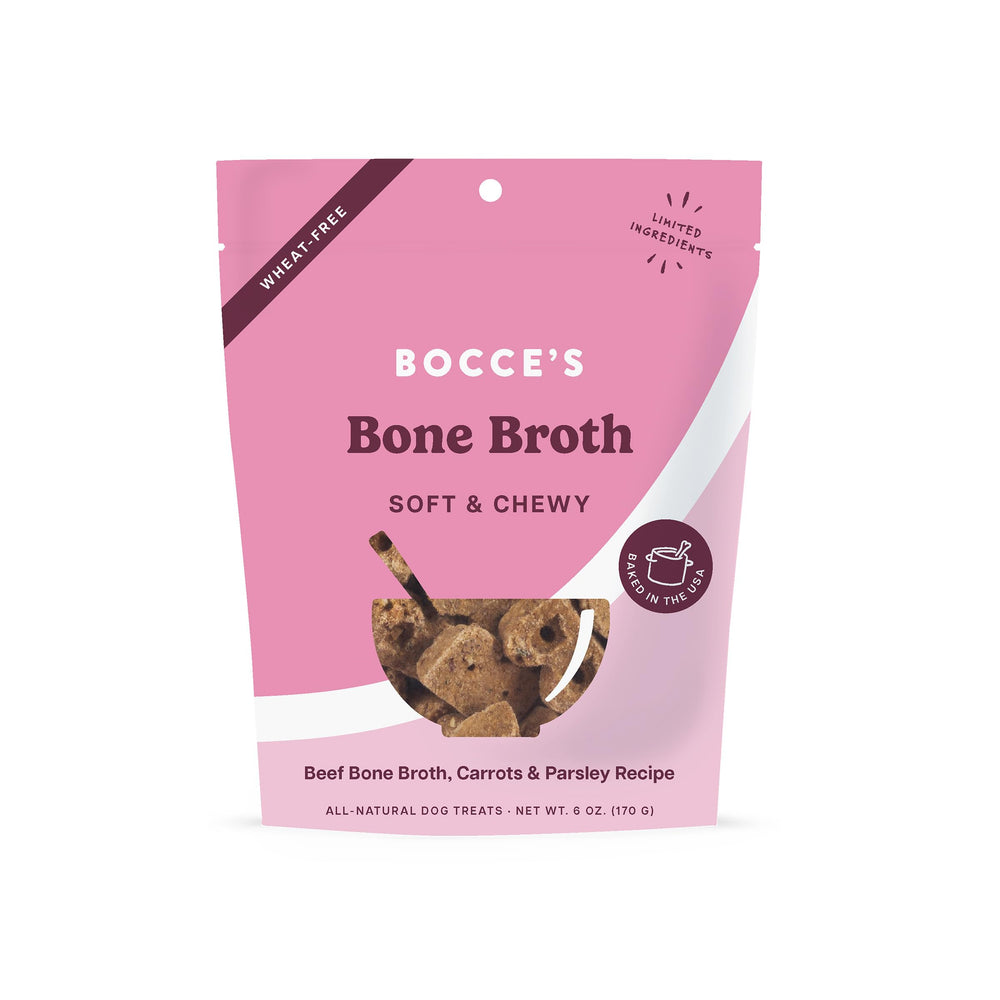Bocce's Bakery soft-chewy wellness treats, easy chew for dogs of all ages.
