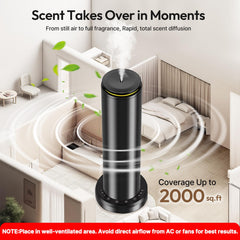BOCT aluminum tower diffuser with LED night light creates calming ambience