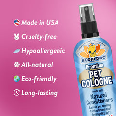 Bodhi Dog coat conditioning spray helps detangle and soften fur.