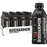BODYARMOR Blackout Berry bottle for refreshing hydration during workouts.