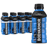BODYARMOR blue raspberry bottle ready for workout hydration.