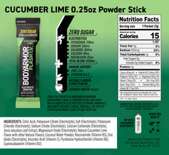 close-up of bodyarmor flash iv cucumber lime packets
