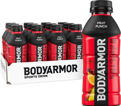 BodyARMOR fruit punch bottle front view for on-the-go hydration during workouts.