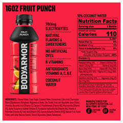BODYARMOR Fruit Punch bottle poured for on-the-go hydration.