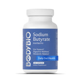 BodyBio Butyrate bottle label close-up highlighting vegan gut support