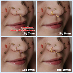 BodyBonita CZ nose hoop, 18G, 8mm, for subtle shine.