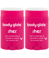 BodyGlide For Her anti-chafe balm stick 2-pack protects skin during activity