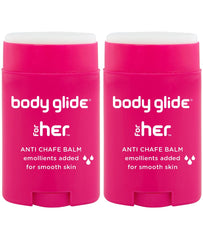 BodyGlide For Her anti-chafe balm stick 2-pack protects skin during activity