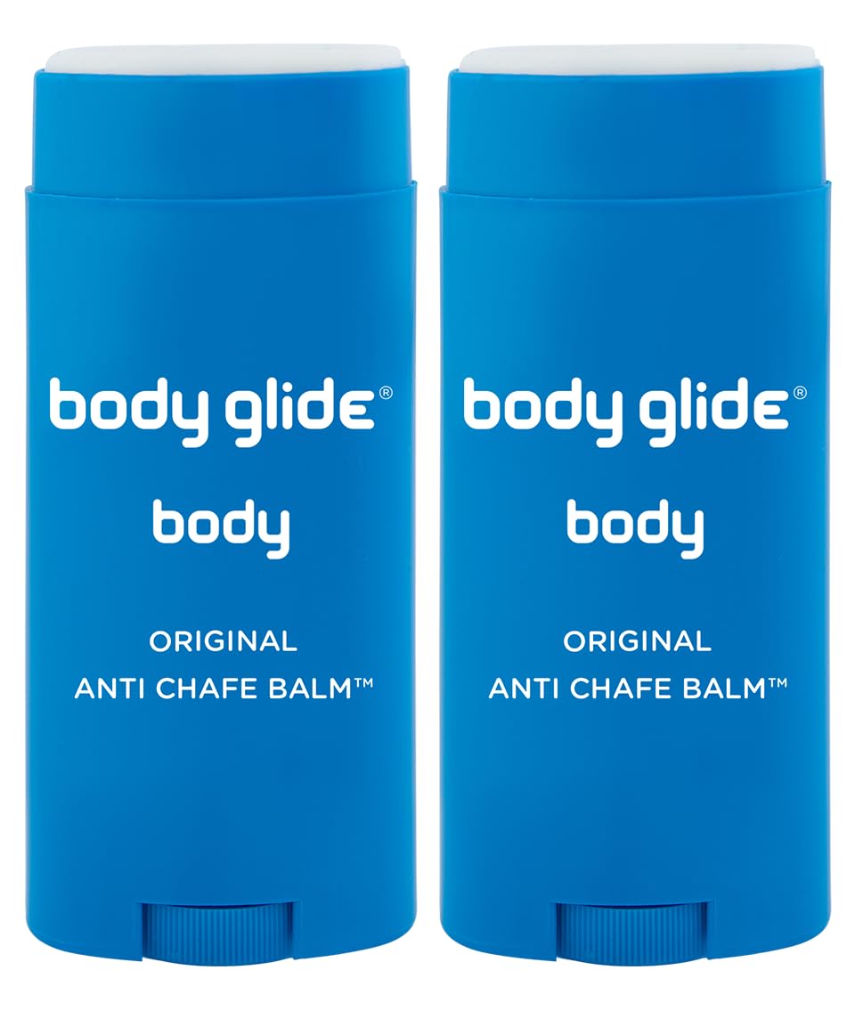 BodyGlide Original Balm application on skin to prevent chafing during activity.