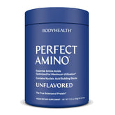 BodyHealth PerfectAmino bottle highlighting vegan essential amino acids for recovery