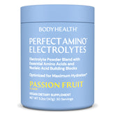 BodyHealth PerfectAmino Electrolytes Passion Fruit bottle for daily hydration on the go
