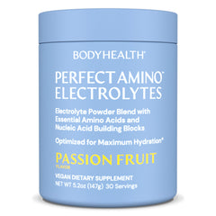 BodyHealth PerfectAmino Electrolytes Passion Fruit bottle for daily hydration on the go