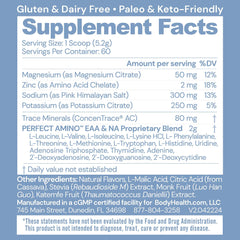 BodyHealth PerfectAmino Electrolytes Watermelon scoop highlights convenient serving for precise hydration.