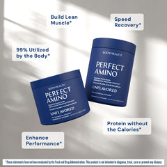BodyHealth PerfectAmino powder dissolving in water for quick hydration