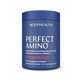 BodyHealth PerfectAmino Strawberry bottle ready for pre or post workout energy.