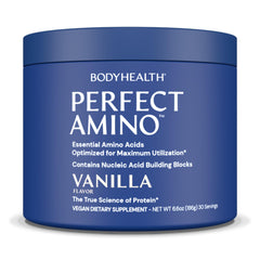 BodyHealth PerfectAmino vanilla serving for fast muscle recovery and clean energy.