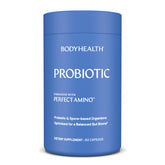 BodyHealth probiotic bottle with PerfectAmino supporting balanced digestion.