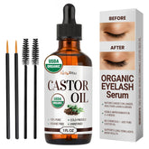 BodyJ4You castor oil bottle in amber glass preserves freshness for lash and brow care