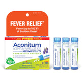 Boiron Aconitum Napellus 30C pellets dissolving under the tongue for fast relief.