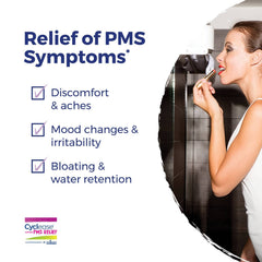 Cyclease blister pack of meltaway PMS tablets for quick use