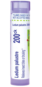 Boiron Ledum Palustre tube with pellets for on-the-go bite relief.