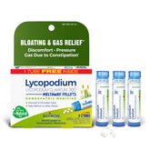 Boiron Lycopodium Clavatum 30C pellets in tubes for compact bloating and gas relief on the go.