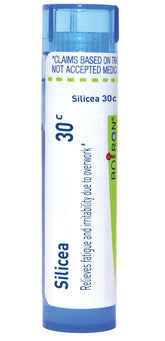 Boiron Silicea 30C pellets in a tube for on-the-go fatigue relief.