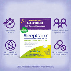 Boiron SleepCalm packaging and bottle together for convenient bedtime routine.