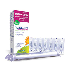 Boiron YeastCalm box with applicator for easy overnight use.