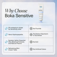 Boka nano-hydroxyapatite closeup shows enamel-friendly mineral in the formula.
