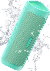 BolaButty teal Bluetooth speaker front view showing compact design for travel and home use.