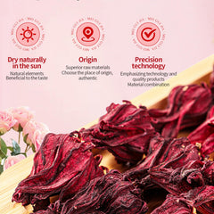 Iced hibiscus tea by Bombala with lemon, refreshing and caffeine-free.