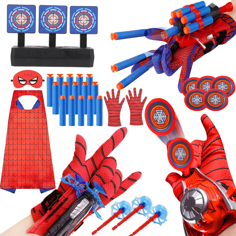 Bomnemi spider web shooter assembly close-up for easy setup and action.