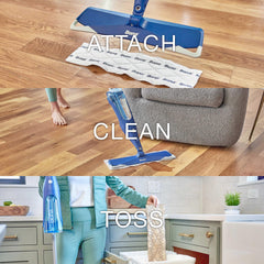 Bona cleaning pads in use on a hard floor for efficient cleaning.