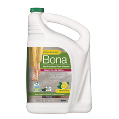 Bona Lemon Mint refill bottle closeup showing residue-free option