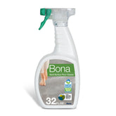 Bona Multi-Surface Floor Cleaner Spray bottle shown for residue-free, quick-drying cleaning.