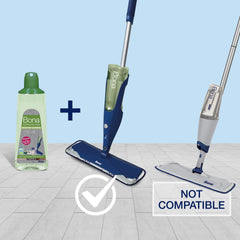 Bona spray mop refill connection showing easy, mess-free refilling
