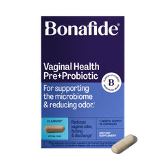Bonafide Clairvee bottle with capsules supports daily odor relief and balance.