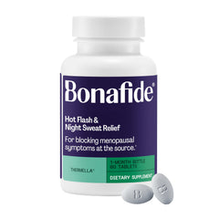 Bonafide Thermella bottle front highlighting hot flash relief