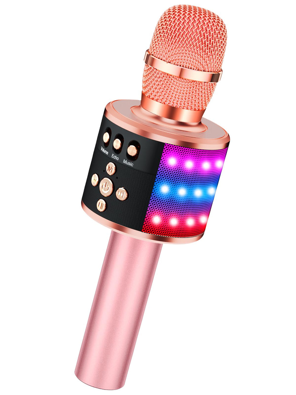 BONAOK Q78 rose gold microphone – front view ideal for travel.