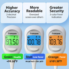 Boncare basal thermometer shows dual-area measurement options