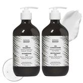 BondiBoost HG shampoo bottle close-up promoting fuller-looking hair