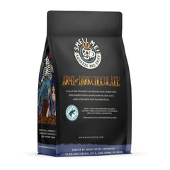 Bones Coffee Army of the Dark Chocolate flavored coffee beans with bold aroma, ideal for quick morning brew