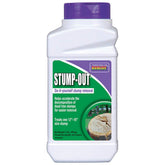 Bonide Stump-Out Granules packaging label for DIY stump removal.