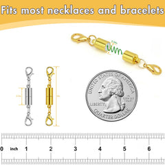 Bonison magnetic necklace clasp in silver enables quick secure closures.