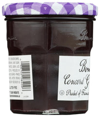 Close-up of Bonne Maman Concord Grape Fruit Spread ingredients label