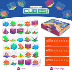 BONNYCO puzzle cubes with varied difficulties for mixed-age play.